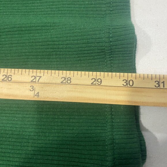 Woman Within Top 4X Kelly Green Short Sleeve Mock Neck Ribbed Cotton Blend Stret - Picture 8 of 9